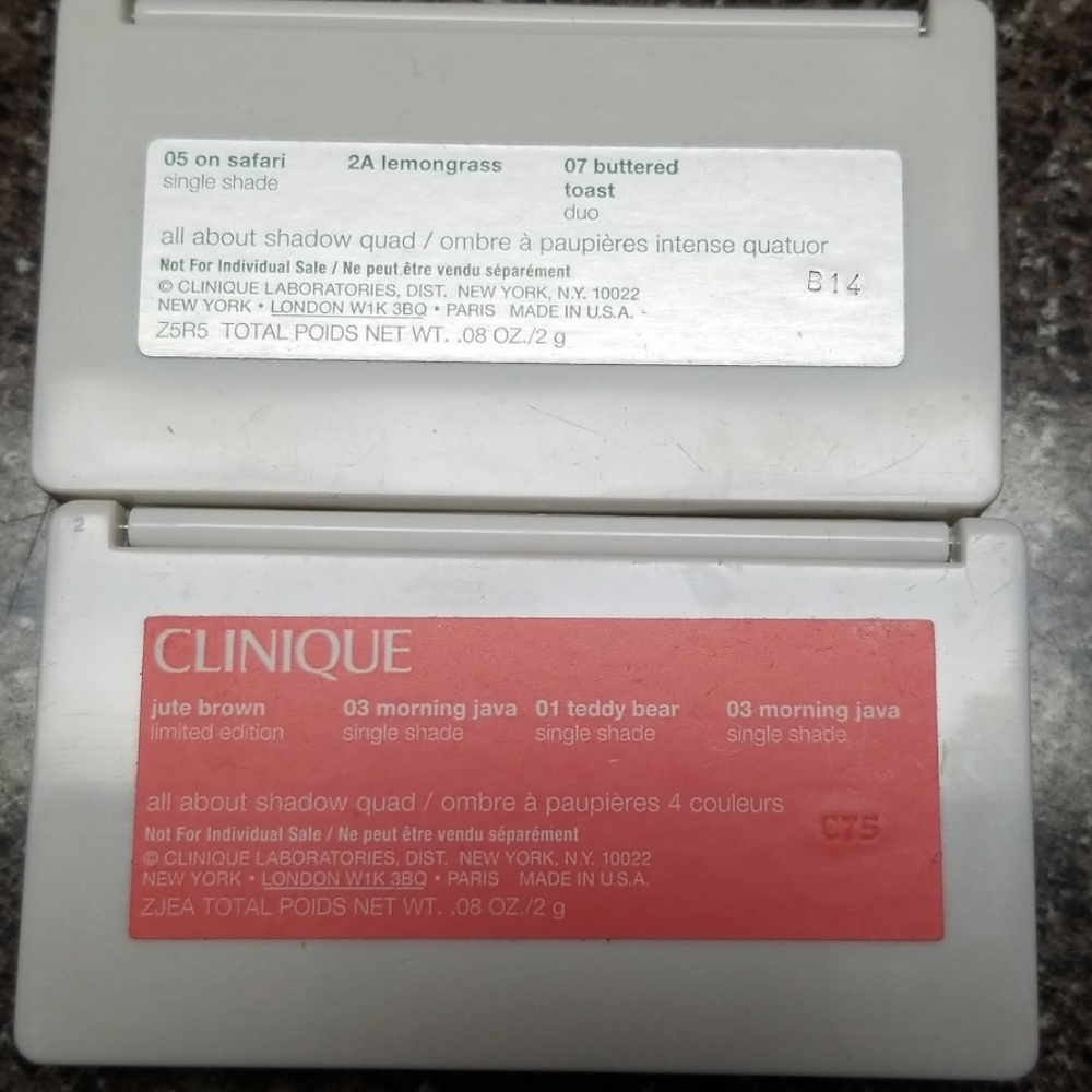 Two Clinique all about [eye] shadow quads